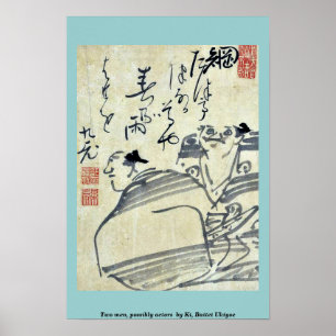 Two men, possibly actors by Ki, Baitei Ukiyoe Poster