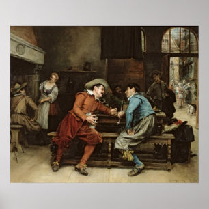 Two Men Talking in a Tavern Poster