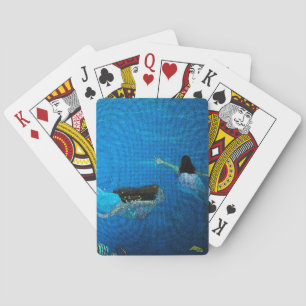 Two Mermaids Swimming Playing Cards