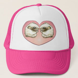Two mice kissing trucker hat