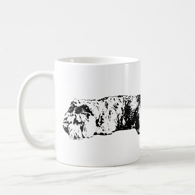 Two Mini Schnauzers – Artistic Black & White Mug (Left)