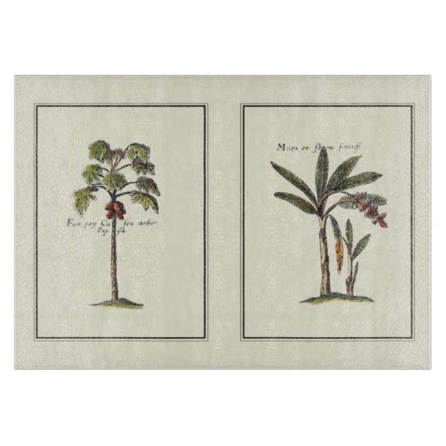 Two Miniature Framed Palm Trees Cutting Board (Front)