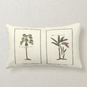 Two Miniature Framed Palm Trees Lumbar Cushion
