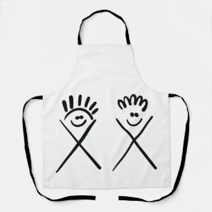 Two Minimal Friends – Line Art  Apron