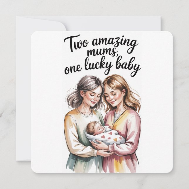 Two moms baby shower.  invitation (Front)