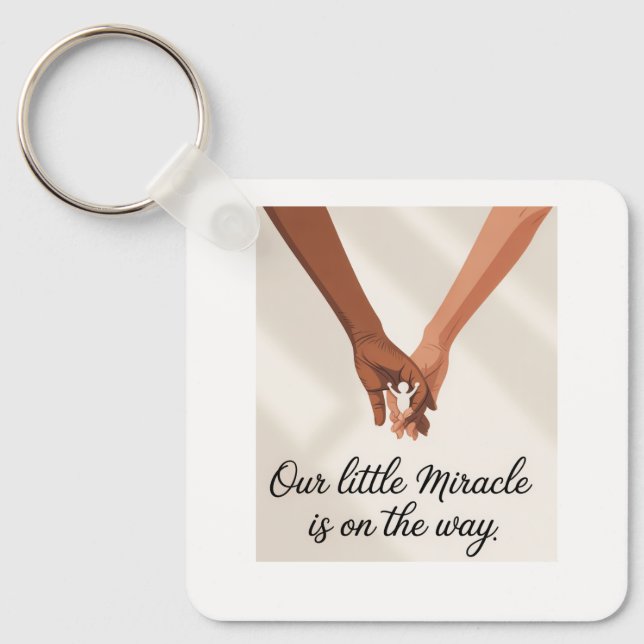 Two moms baby shower key ring (Front)