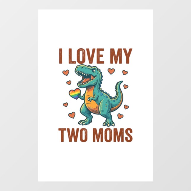 Two Moms Pride Dinosaur Vector T-Shirt Design_1 (Sheet)