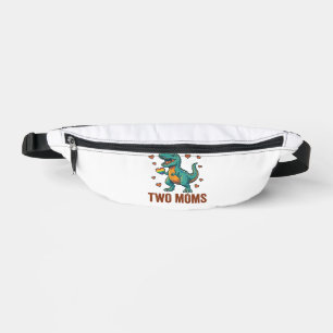 Two Moms Pride Dinosaur Vector T-Shirt Design_1 Bum Bags