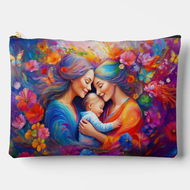 Two Moms with their Baby Accessory Pouch (Front)