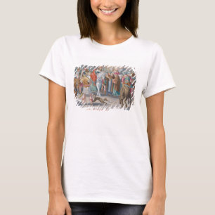 Two Monks Present Silkworms Smuggled from China to T-Shirt