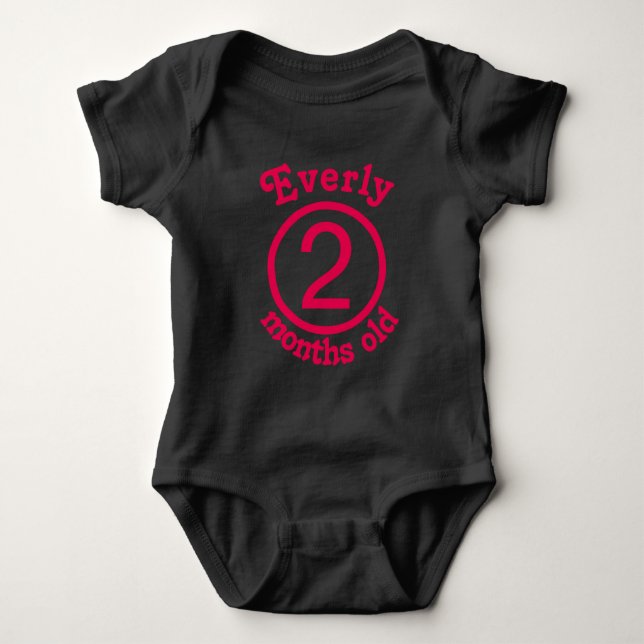 Two Months Old Personalised Pink Baby Girl  Bodysuit (Front)