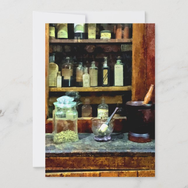 Two Mortar and Pestles and Glass Jar (Front)