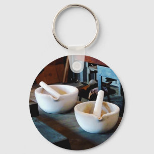 Two Mortars and Pestles in Lab Key Ring