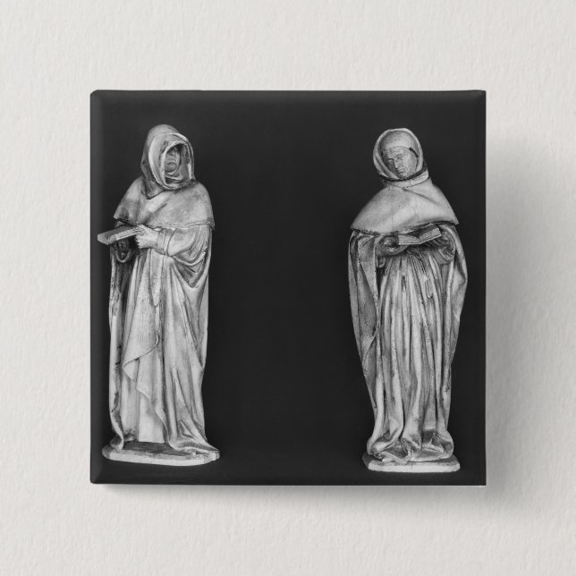 Two Mourners 15 Cm Square Badge (Front)