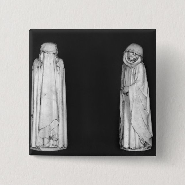 Two Mourners 15 Cm Square Badge (Front)