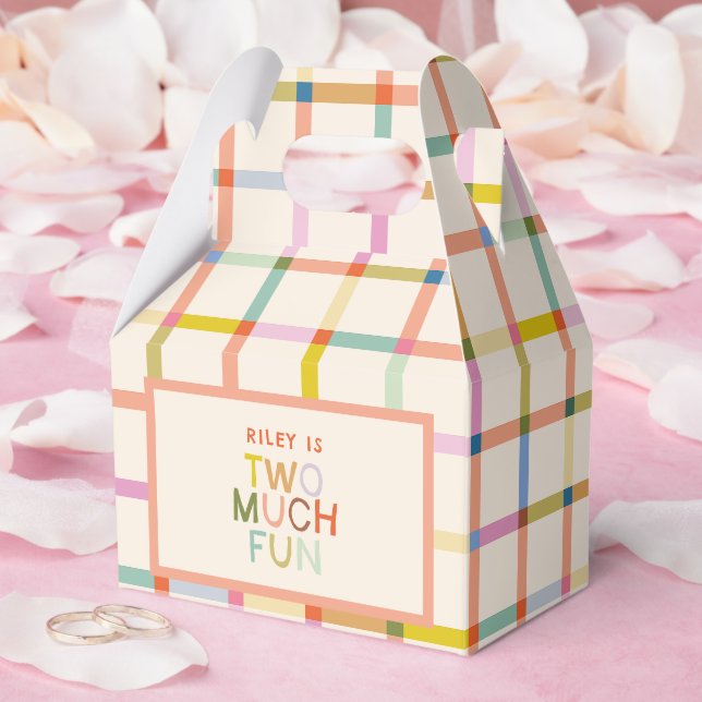 Two Much Fun 2nd Birthday Photo Custom  Favour Box (Wedding)