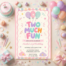 Two Much Fun Balloon 2nd Birthday