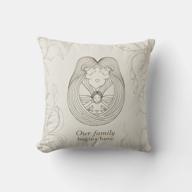 Two mums baby shower  cushion (Front)