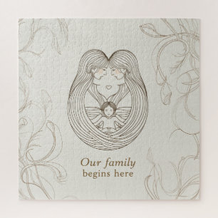 Two mums baby shower jigsaw puzzle