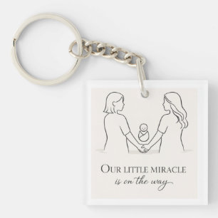 Two mums baby shower key ring