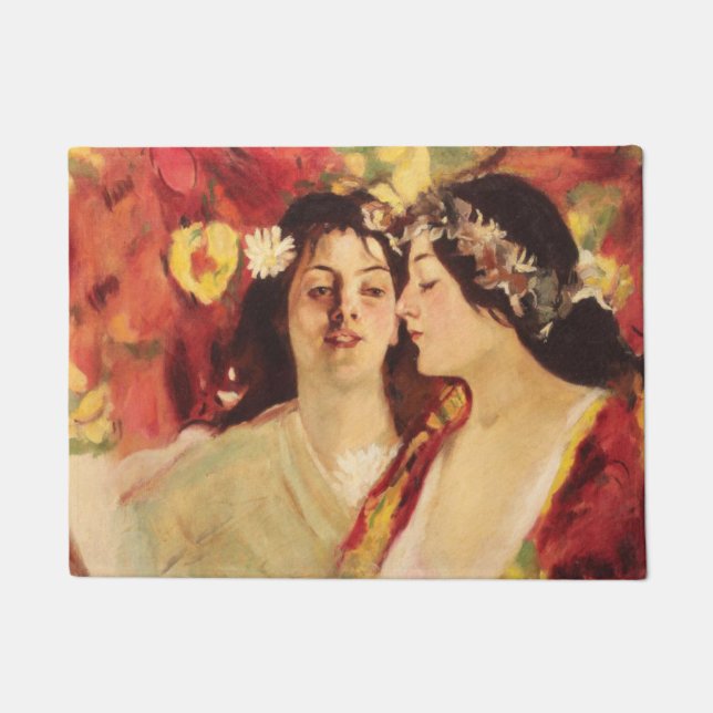 Two Muses of Spring (by Stefan Luchian) Doormat (Front)