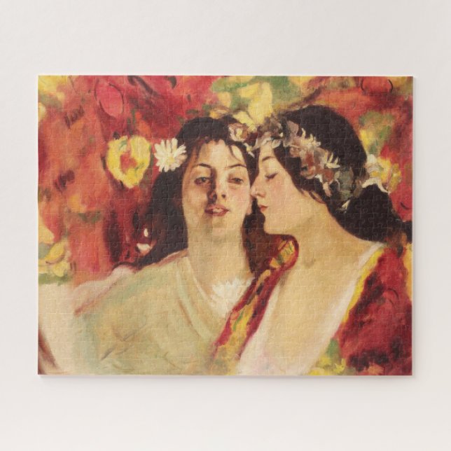Two Muses of Spring (by Stefan Luchian) Jigsaw Puzzle (Horizontal)