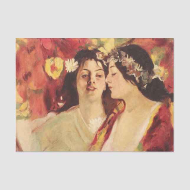 Two Muses of Spring (by Stefan Luchian) Tissue Paper (Front)