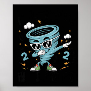 Two Nado Warning Tornado 2nd Birthday 2 Year Old Poster