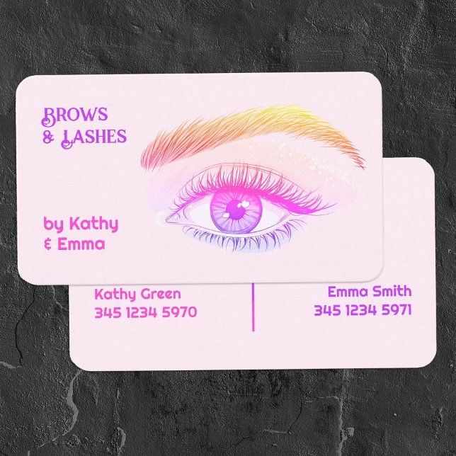 Two Names Brows Lashes Tech Business Card (Two Names Brows Lashes Tech Business Cards)