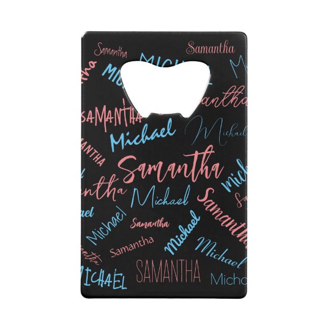 Two names couples pattern monogram blue light pink (Front)