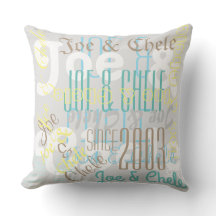 Two Names Custom Polyester Throw Pillow 20" x 20"