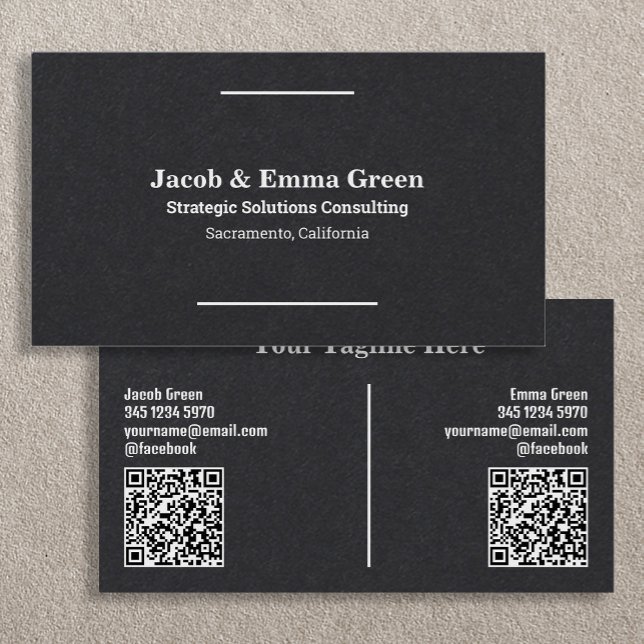Two Names Custom QR Business Card (Two Names Custom QR Business Cards)