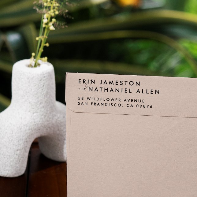 Two Names & Script Font Modern Return Address Rubber Stamp (Two Names & Script Font Modern Return Address Rubber Stamp)