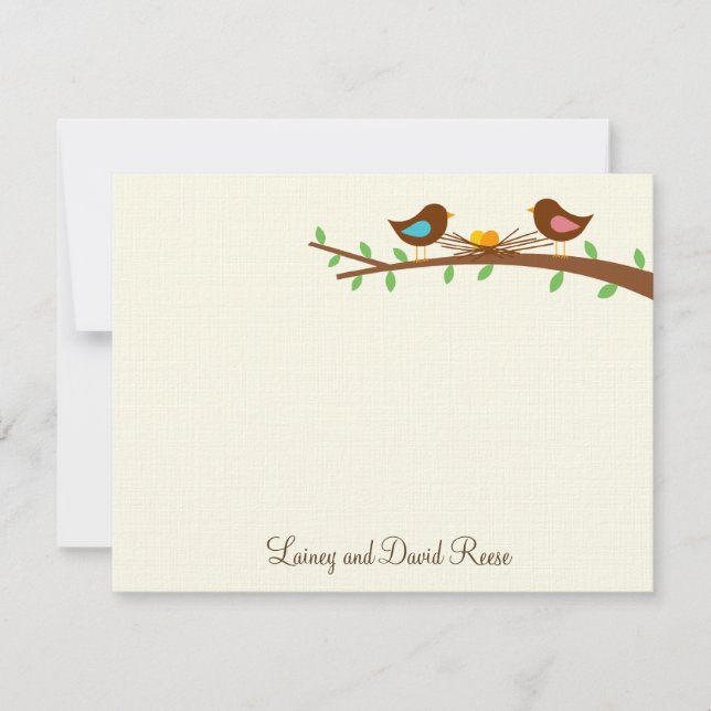 Two New Eggs Flat Thank You Card (Front)