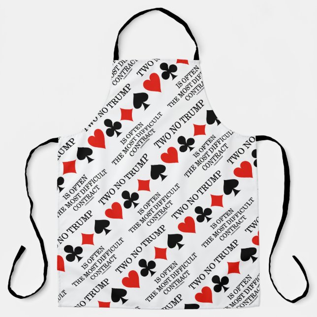 Two No Trump Most Difficult Contract Bridge Humour Apron (Front)