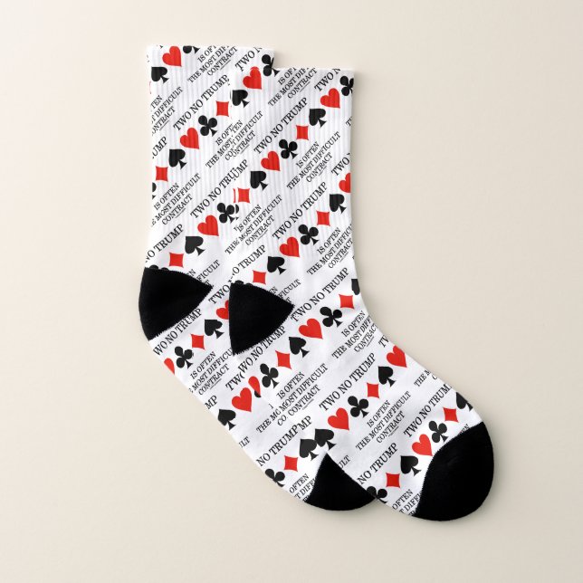 Two No Trump Most Difficult Contract Bridge Humour Socks (Pair)