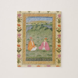 Two nobles seated in a landscape, from the Small C Jigsaw Puzzle