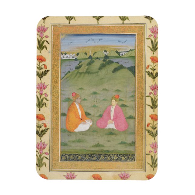 Two nobles seated in a landscape, from the Small C Magnet (Vertical)