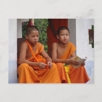 Two Novice Monks Studying Postcard
