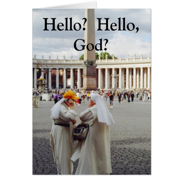 Two Nuns talk 2 God Again Card (Front)