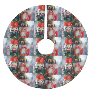 Two nutcrackers brushed polyester tree skirt