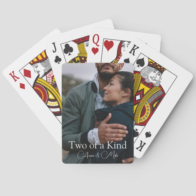 "Two of a Kind" Custom Photo Gift Playing Cards (Back)