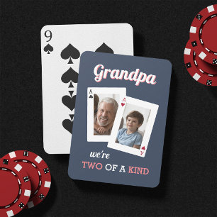 Two of a Kind Grandpa & Child Photo Playing Cards
