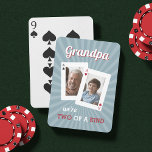 Two of a Kind | Grandpa & Child Photo Playing Cards<br><div class="desc">Create a sweet and unforgettable gift this Father's Day, Grandparents Day, birthday, or holiday with these custom playing cards for a card-loving Grandpa! Design features an ace of clubs and ace of hearts with photos inside; customise with photos of grandpa and his grandson or granddaughter. "Grandpa, we're two of a...</div>