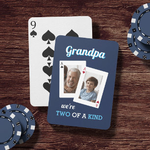 Two of a Kind Grandpa & Child Photo Playing Cards