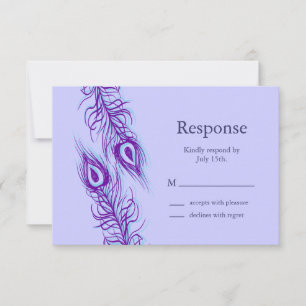 Two of a Kind Peacock Feathers RSVP Card