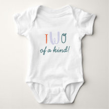 TWO of a kind, twin baby baby grow, 2nd birthday