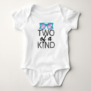 TWO of a kind, twin baby baby grow, funny babygrow Baby Bodysuit