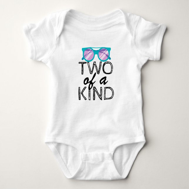 TWO of a kind, twin baby baby grow, funny babygrow Bodysuit (Front)
