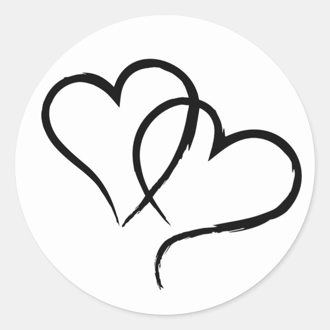 Two of Hearts Classic Round Sticker (Front)